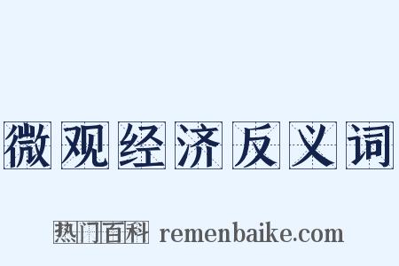 微观经济反义词是什么意思的图片